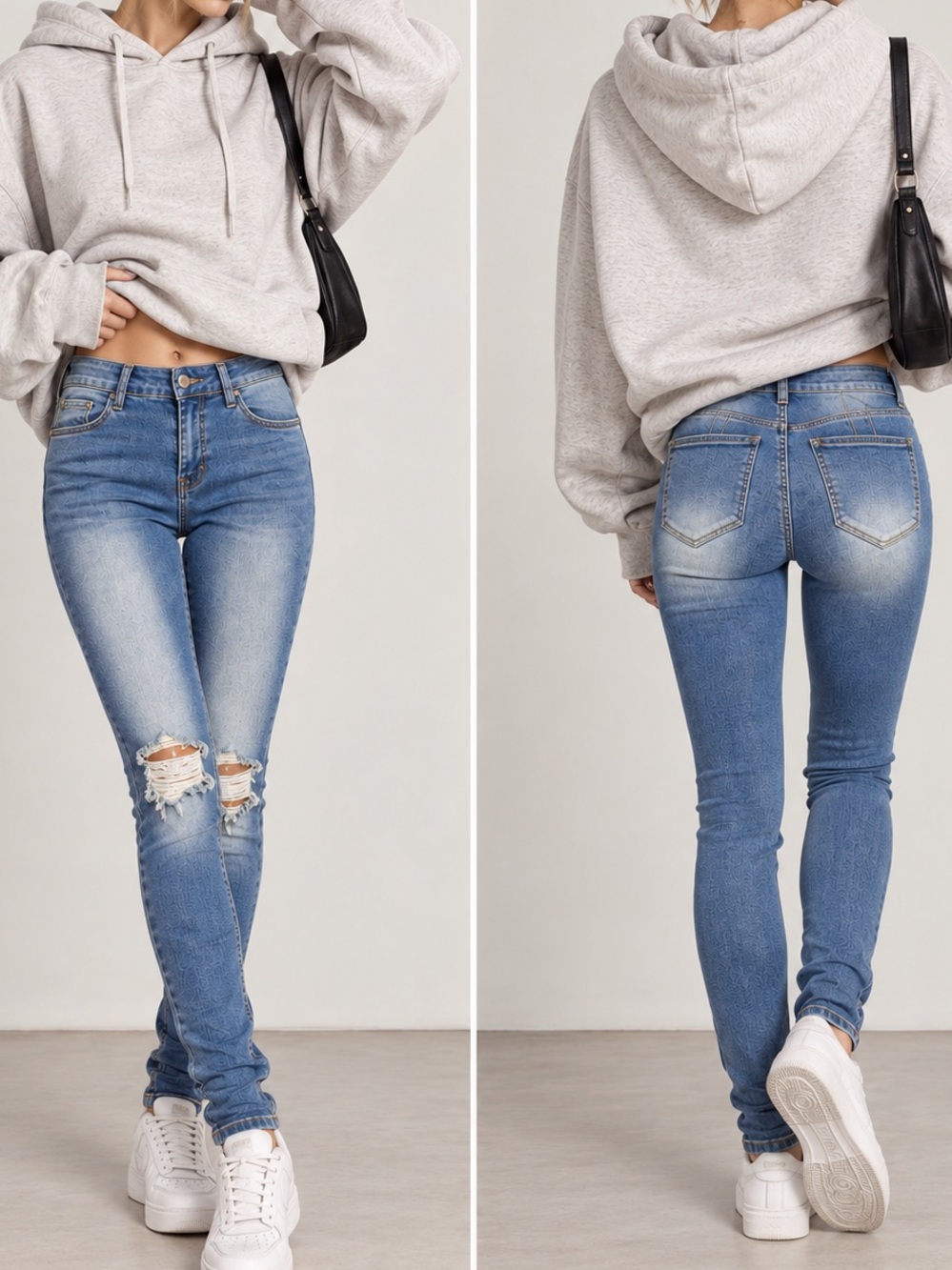 Fashion Nova Booty Lifter Distressed Skinny Jeans Y2K Stretch Denim Size 0